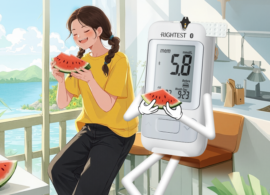 吃瓜群眾請注意：先測血糖再吃瓜喲