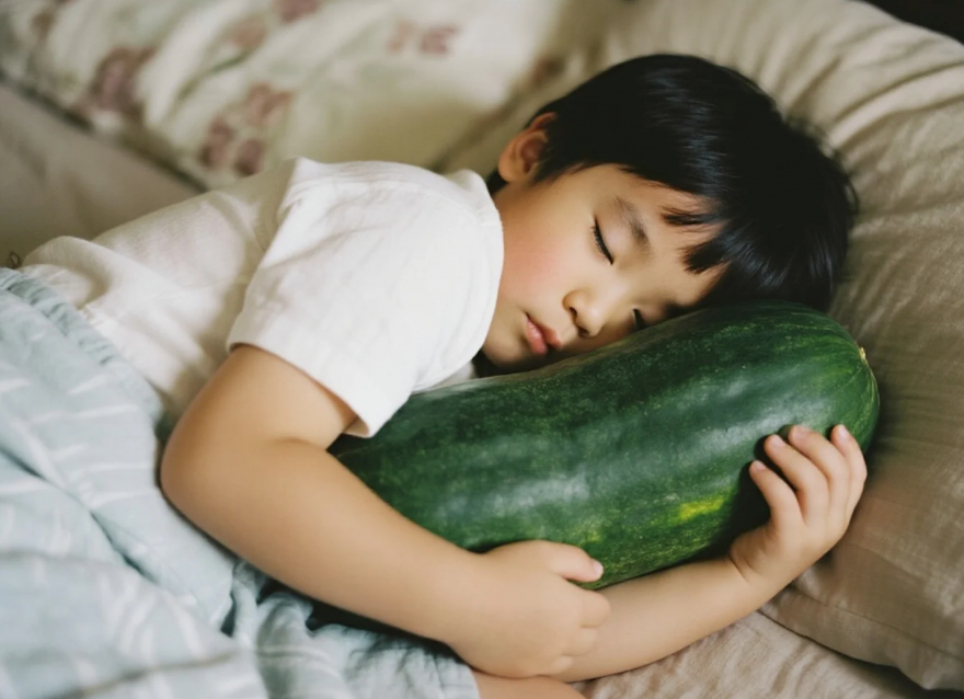  沒想到今年夏天最火的降溫法是：抱冬瓜睡覺